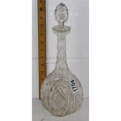 1704 - Antique cut-glass decanter of bulbous-form