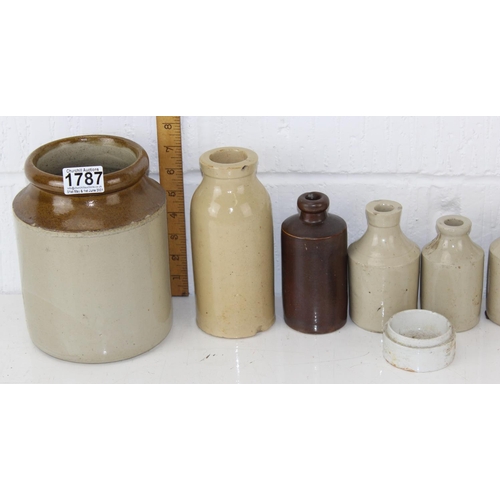 1787 - Qty of vintage stoneware bottles