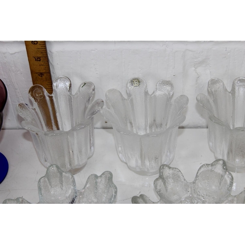 1801 - Qty of retro glassware to inc a set of 10 Dartington Daisy bowls