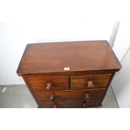 27 - Antique Mahogany 2 over 2 chest of drawers