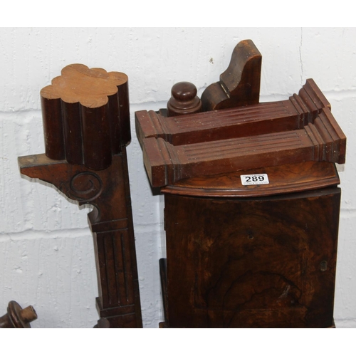 289 - A large qty of antique and later furniture pieces, legs, cupboards and brackets for a restorer