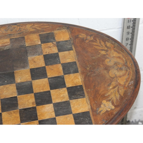 32 - Victorian Chess table on tripod base