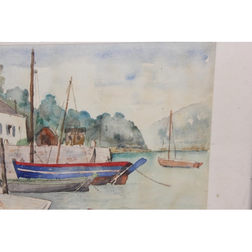 328 - A fine 20th century watercolour of Le Pouldu harbour in France