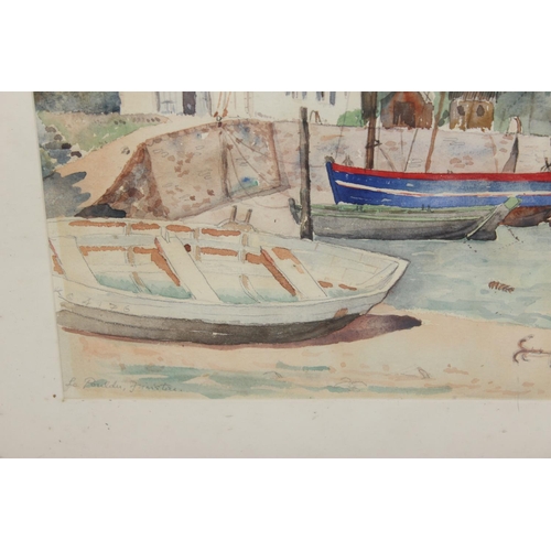 328 - A fine 20th century watercolour of Le Pouldu harbour in France