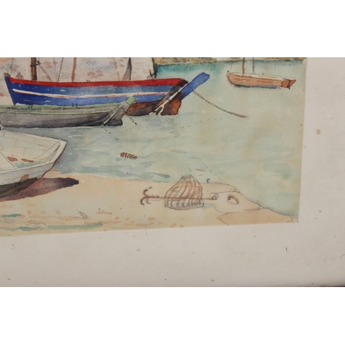 328 - A fine 20th century watercolour of Le Pouldu harbour in France