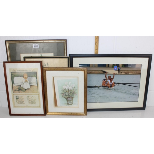 336 - Qty of assorted pictures and prints to inc Original artworks