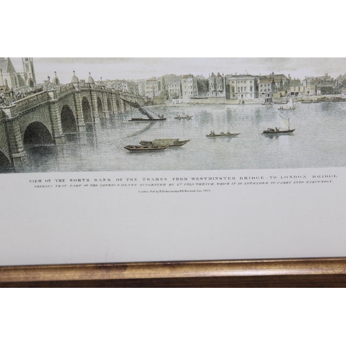 347 - 2 extremely large prints of London & Thames scenes - one after Ackerman