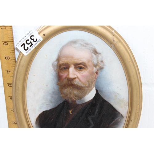 352 - Antique oval gilt framed portrait of a Reverend on card