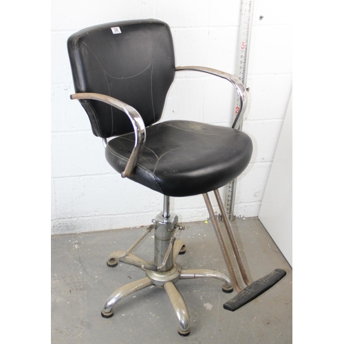 38 - Chrome & Black barbers chair