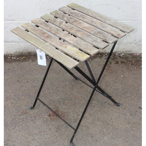 455 - Wooden and metal bistro table