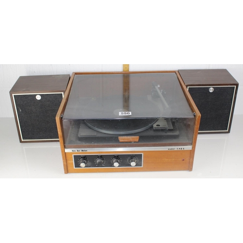 550 - A vintage Van Der Molen model T.P.II. G record player with Teleton speakers