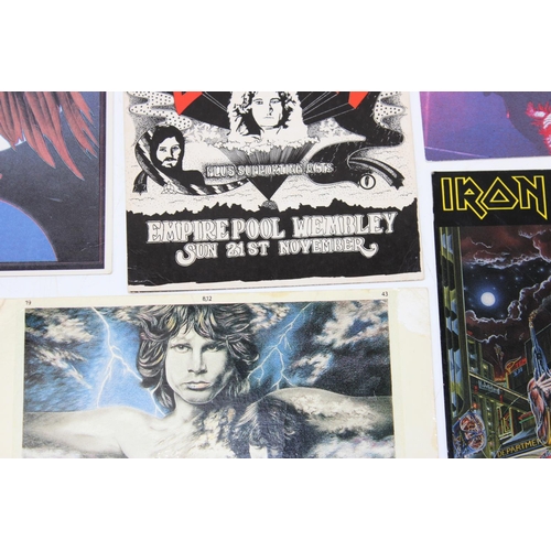 626 - Qty of vintage postcards - mostly Led Zeppelin related, also Doors & Iron Maiden