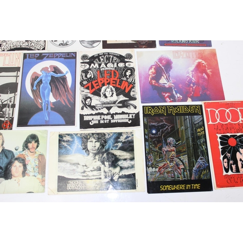 626 - Qty of vintage postcards - mostly Led Zeppelin related, also Doors & Iron Maiden