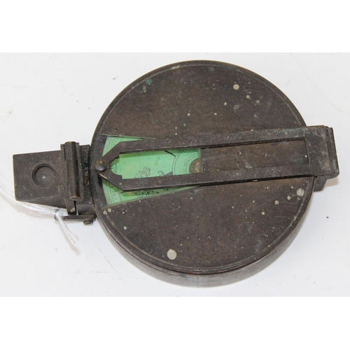 637 - Vintage copper cased marching compass