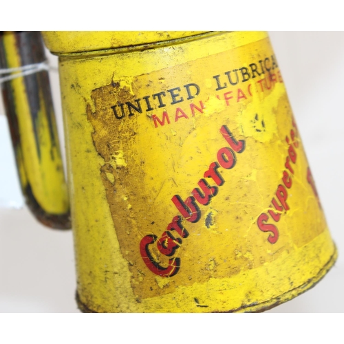 712 - 2 vintage oil pouring cans - Carburol and a German example