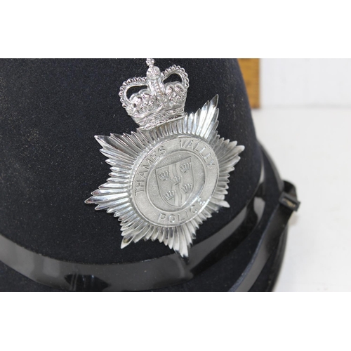 1053 - Obsolete Thames Valley police helmet with plain badge