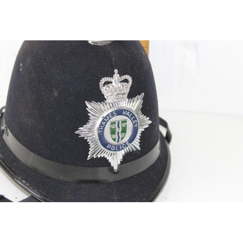 1054 - Obsolete Thames Valley police helmet with enameled badge