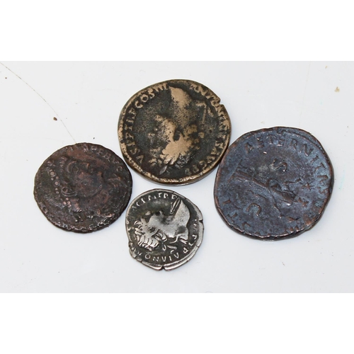 1344 - 4 hammered coins believed to Roman