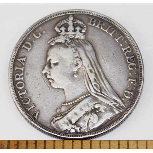 1349c - 1891 silver crown coin