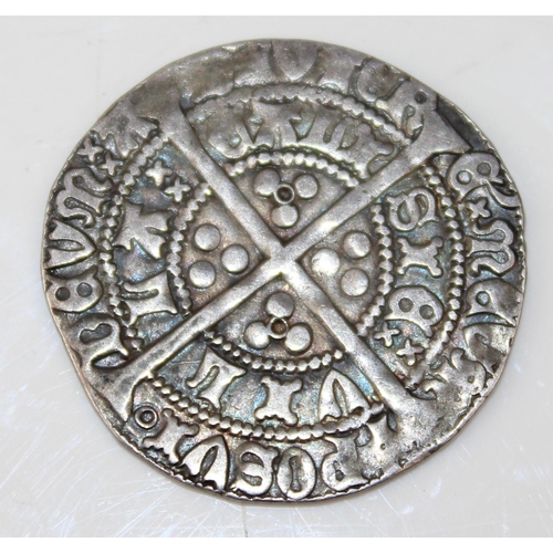 1349e - A medieval hammered silver coin believed to be a Henry VI (6th) (6 December 1421 – 21 May 1471) groa... 