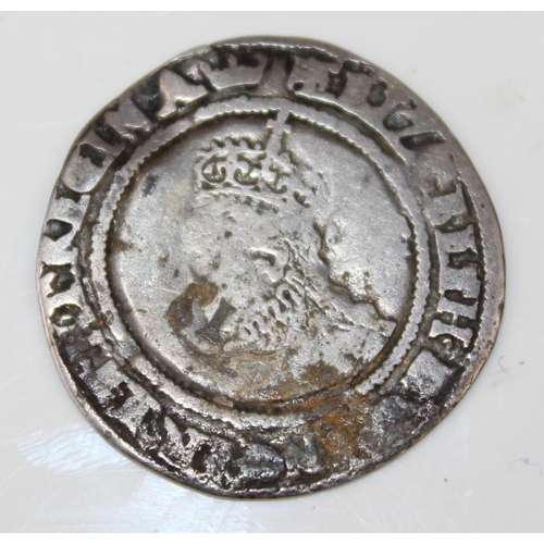 1349f - A silver hammered coin believed to be a 1569 Elizabeth I silver sixpence