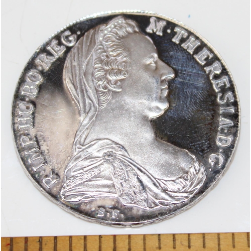 1349k - A Maria Theresa Thaler coin with unusual proof type finish