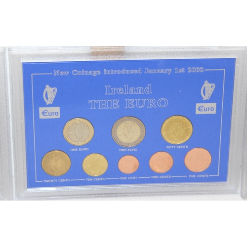 1349p - 4 boxed Euro coin sets - Sweden, Greece, Netherlands & Ireland