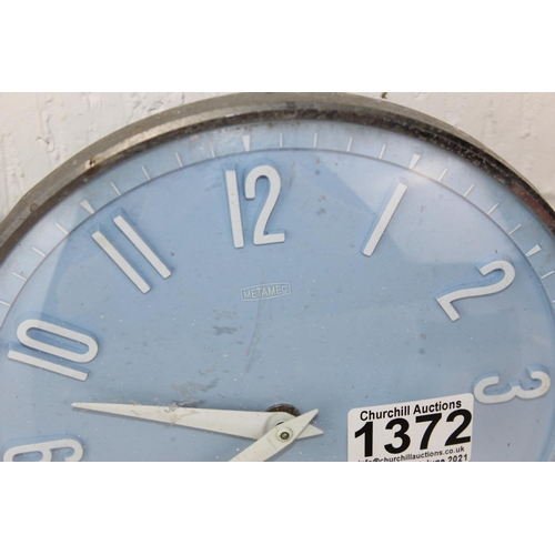 1372 - A retro Metamec wall clock and one other