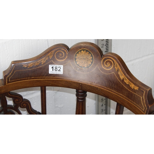 182 - An antique Sheraton Revival armchair with inlay