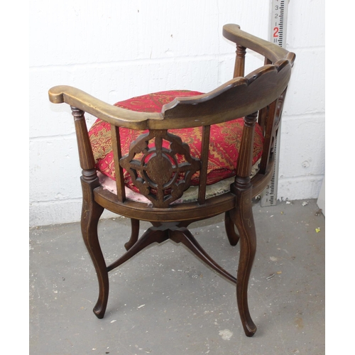 182 - An antique Sheraton Revival armchair with inlay