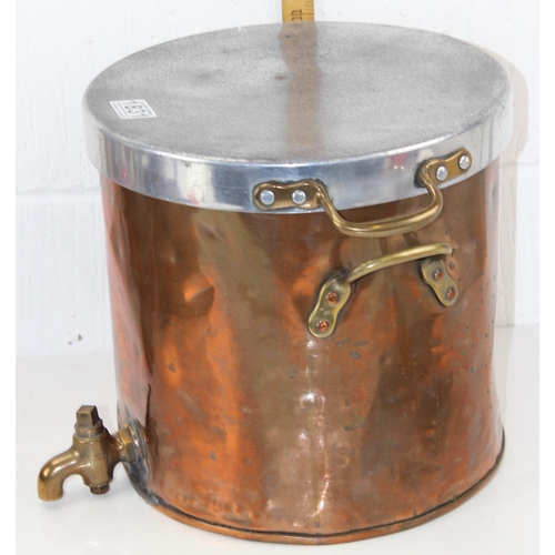 1831 - A vintage copper urn with tap and aluminium cover