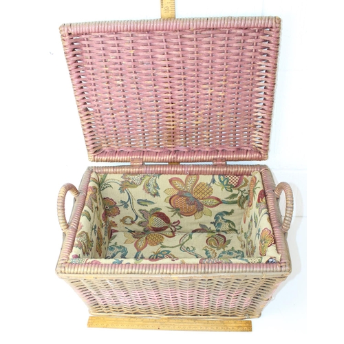 293 - Vintage wicker sewing basket