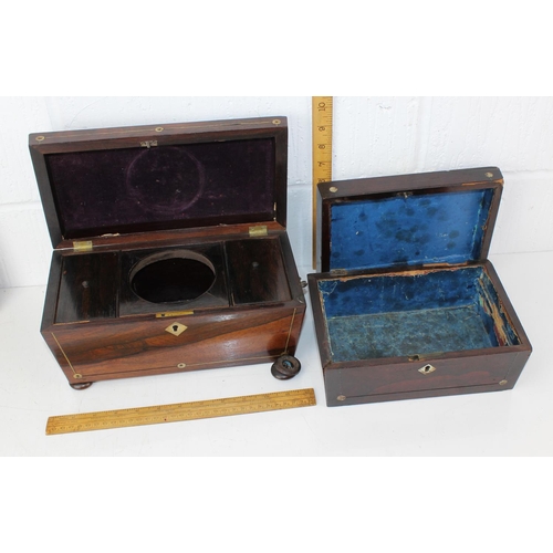 299 - 2 antique Rosewood boxes