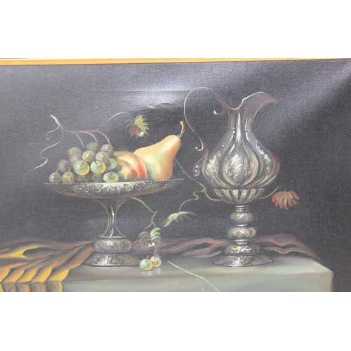 375 - A 20th century Oil still life signed Pandini and a Seascape signed Hooper