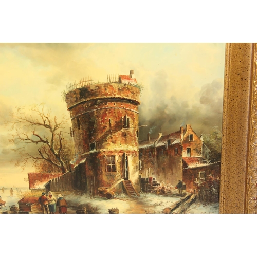 376 - A 19th century style Dutch School oil on board signed B. Murray - commissioned by Jardim of Manchest... 