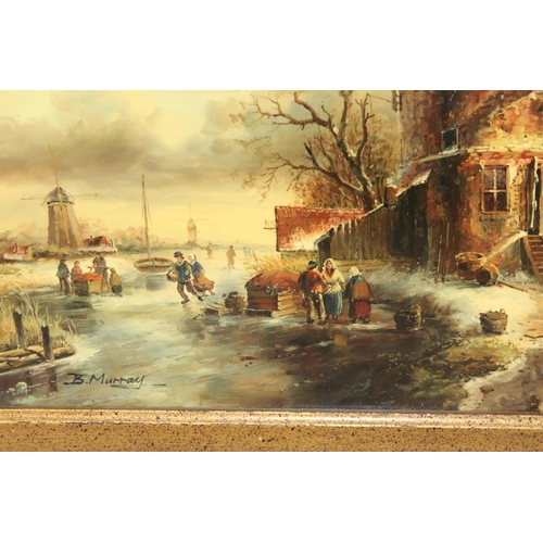 376 - A 19th century style Dutch School oil on board signed B. Murray - commissioned by Jardim of Manchest... 