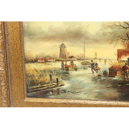 376 - A 19th century style Dutch School oil on board signed B. Murray - commissioned by Jardim of Manchest... 