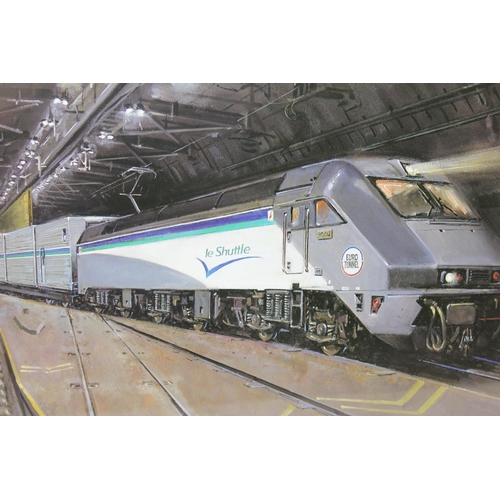 382 - 'The Eurotunnel Commemorative Limited Edition Print - Le Shuttle' by Terence Cuneo, numbered 254/850... 