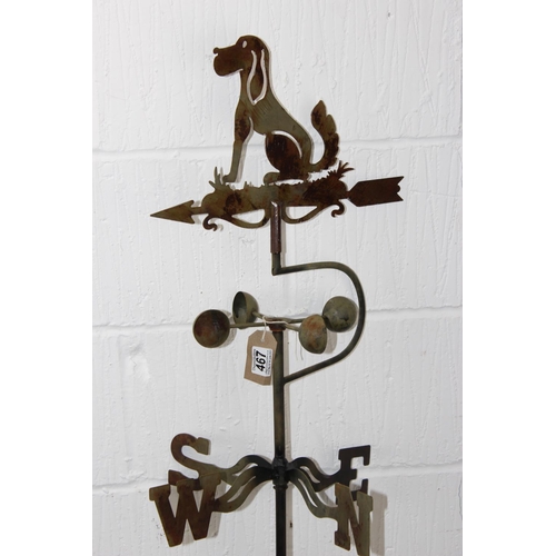 467 - Metal weather vane formed as a dog