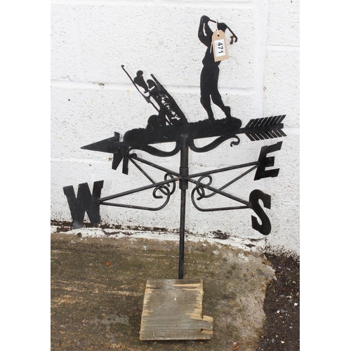 471 - Golf designed metal weather vane