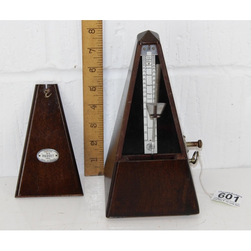 601 - A wooden cased Maelzel Paquet metronome - currently working