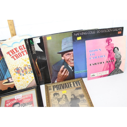 629i - 12 vinyl LPs to include four Frank Sinatra, one Nat King Cole, one Eartha Kitt (rip on front of slee... 