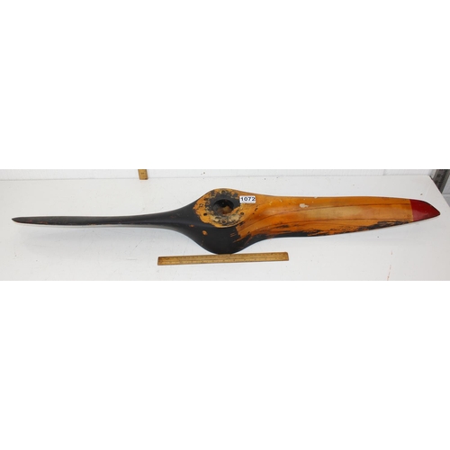 1072 - A vintage laminated wooden airplane propeller