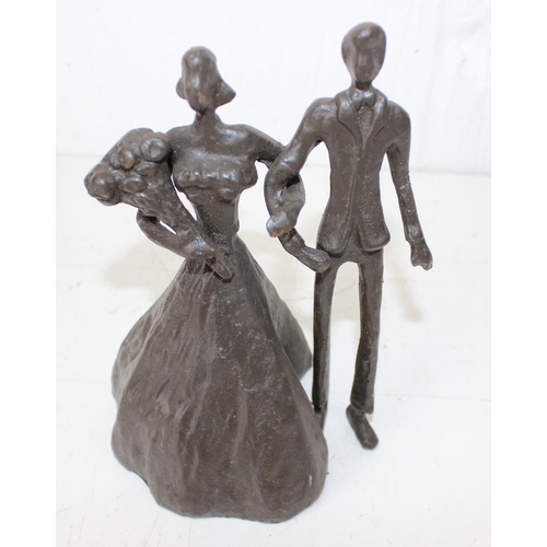 1870 - In the manner of Giacometti - 4 bronzed figures