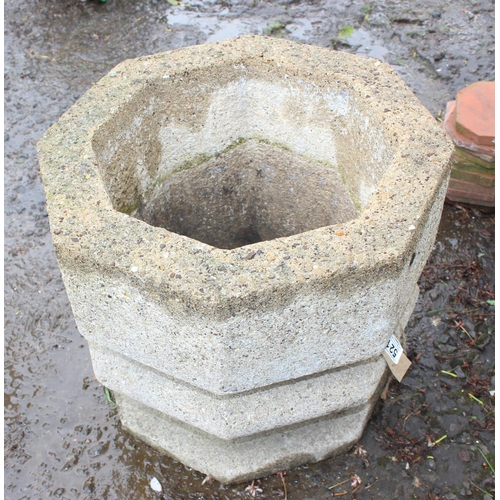 521 - A large vintage concrete Octagonal garden planter