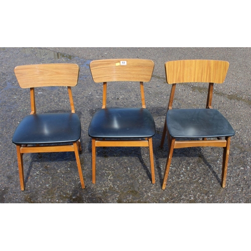 53 - 3 retro dining chairs