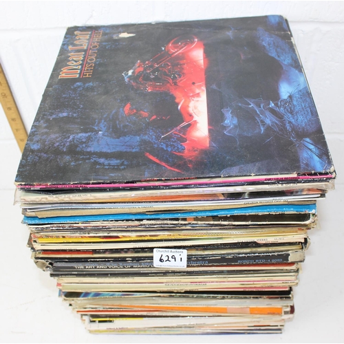 629L - A large stack of LP vinyl records to inc Meatloaf