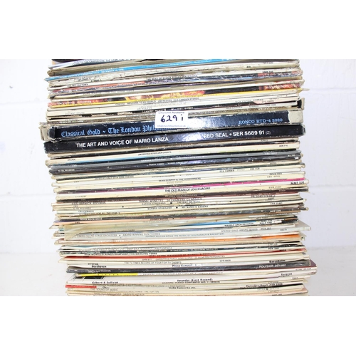 629L - A large stack of LP vinyl records to inc Meatloaf