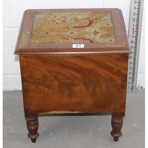 91 - Antique Commode with tapestry seat