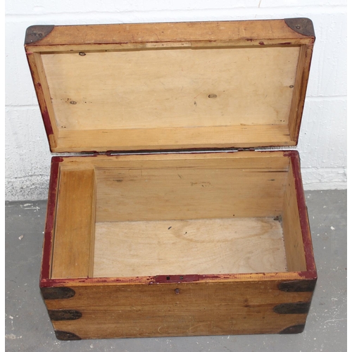 99 - A vintage wooden box with iron mounts